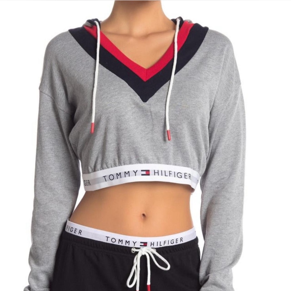 Tommy Hilfiger Retro Cropped Lounge Hoodie Size XS